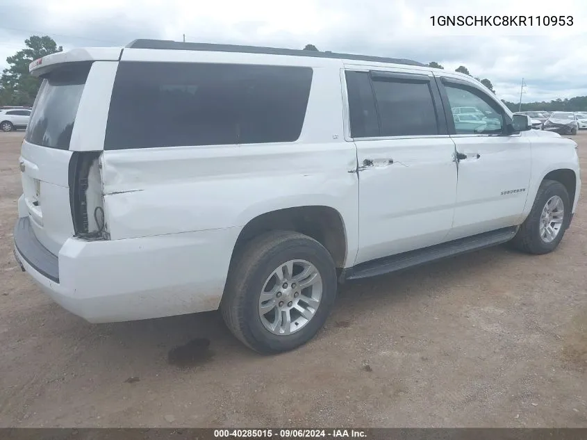 2019 Chevrolet Suburban Lt VIN: 1GNSCHKC8KR110953 Lot: 40285015