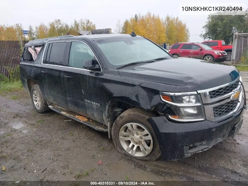 2019 Chevrolet Suburban Lt VIN: 1GNSKHKC1KR240494 Lot: 40310331