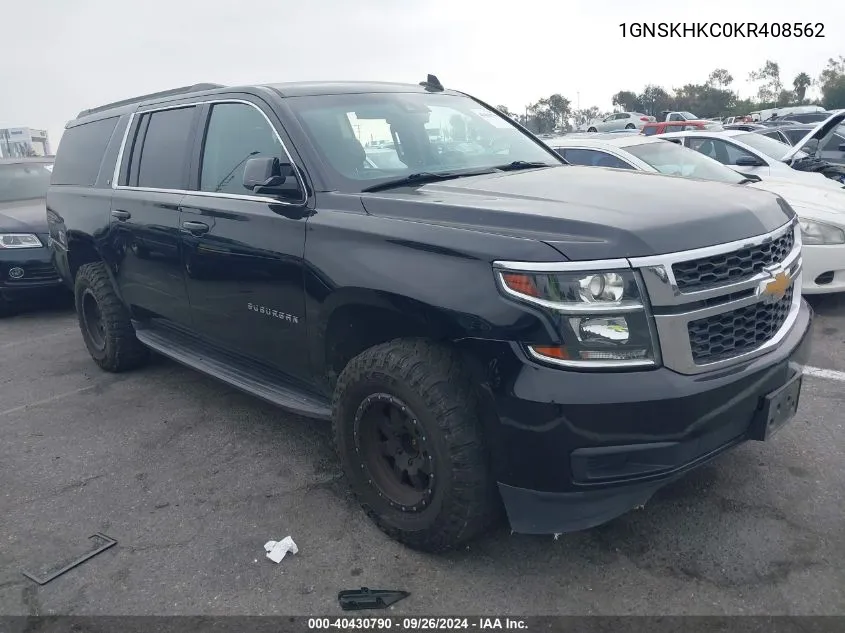 2019 Chevrolet Suburban Lt VIN: 1GNSKHKC0KR408562 Lot: 40430790