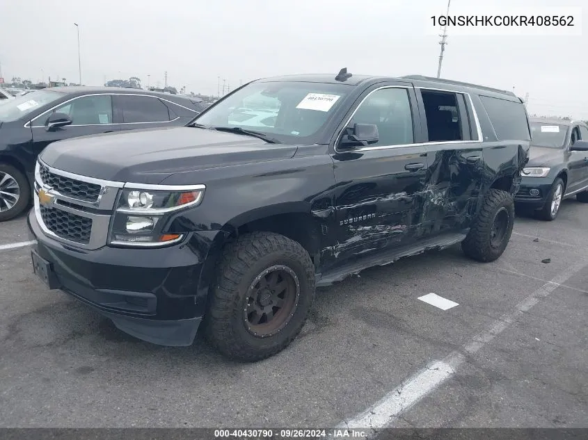 2019 Chevrolet Suburban Lt VIN: 1GNSKHKC0KR408562 Lot: 40430790