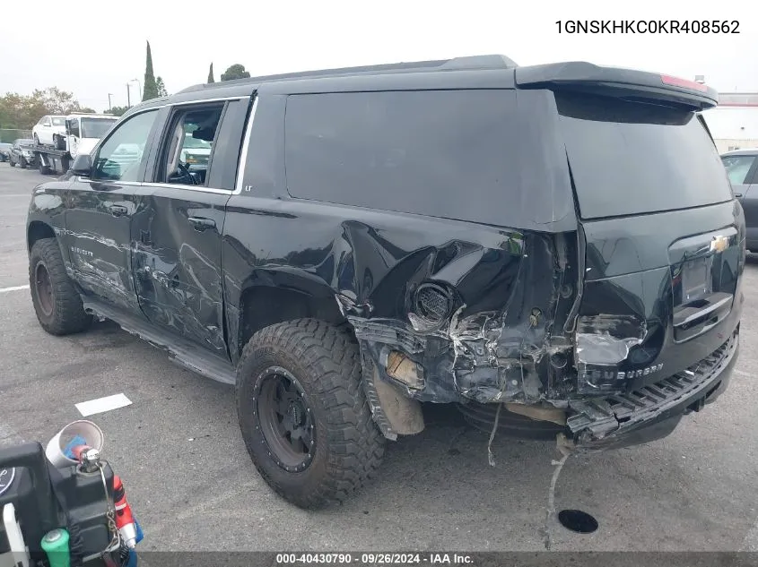 2019 Chevrolet Suburban Lt VIN: 1GNSKHKC0KR408562 Lot: 40430790