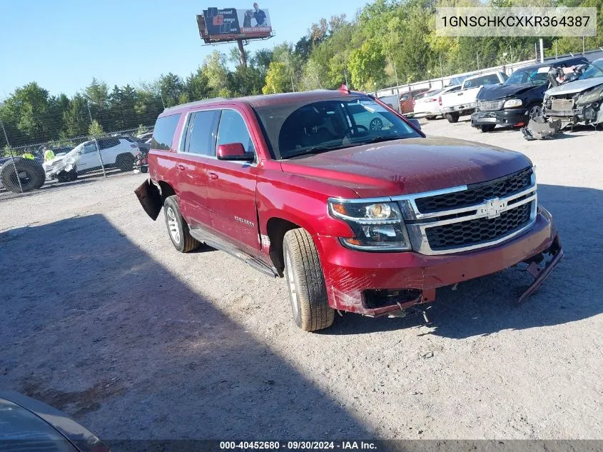 1GNSCHKCXKR364387 2019 Chevrolet Suburban C1500 Lt