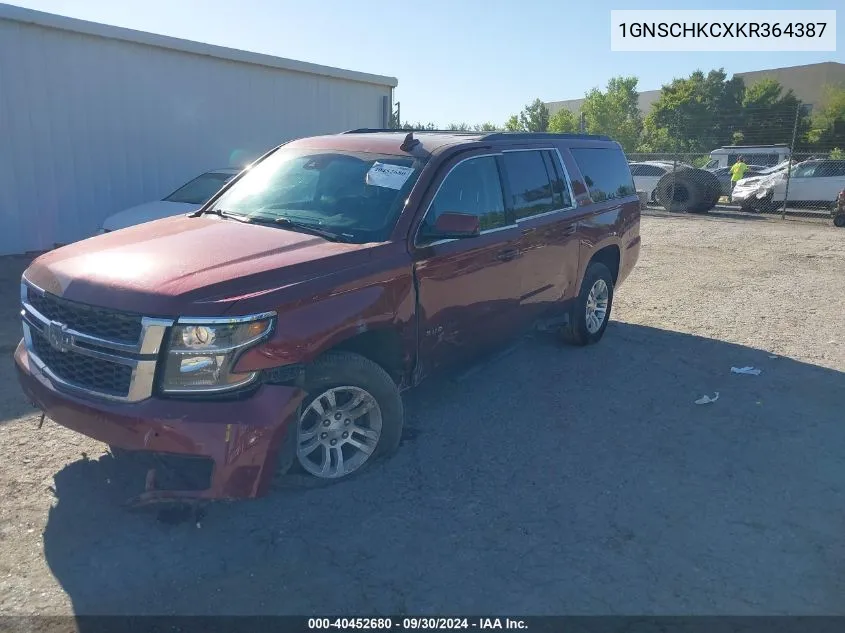 1GNSCHKCXKR364387 2019 Chevrolet Suburban C1500 Lt