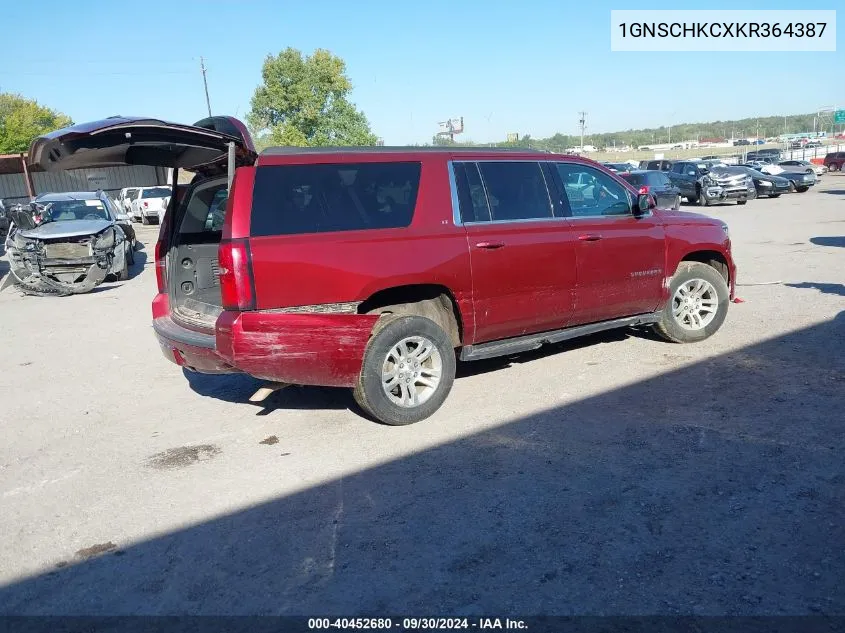 2019 Chevrolet Suburban C1500 Lt VIN: 1GNSCHKCXKR364387 Lot: 40452680