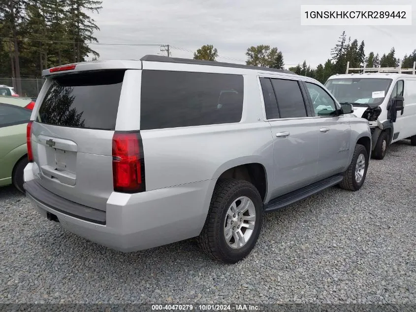 2019 Chevrolet Suburban Lt VIN: 1GNSKHKC7KR289442 Lot: 40470279