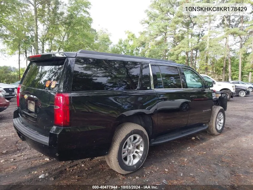 2019 Chevrolet Suburban Lt VIN: 1GNSKHKC8KR178429 Lot: 40477944