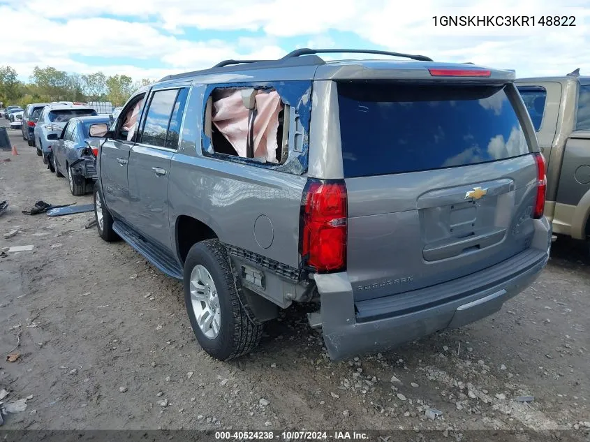 2019 Chevrolet Suburban Lt VIN: 1GNSKHKC3KR148822 Lot: 40524238