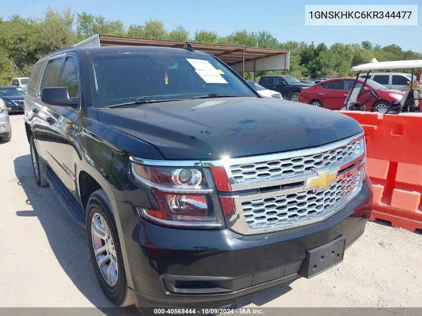 2019 Chevrolet Suburban Lt VIN: 1GNSKHKC6KR344477 Lot: 40569444