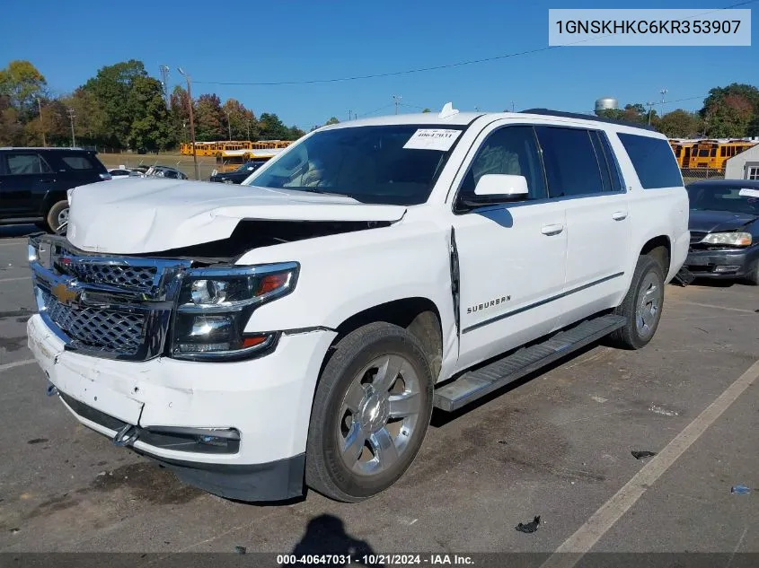 2019 Chevrolet Suburban K1500 Lt VIN: 1GNSKHKC6KR353907 Lot: 40647031