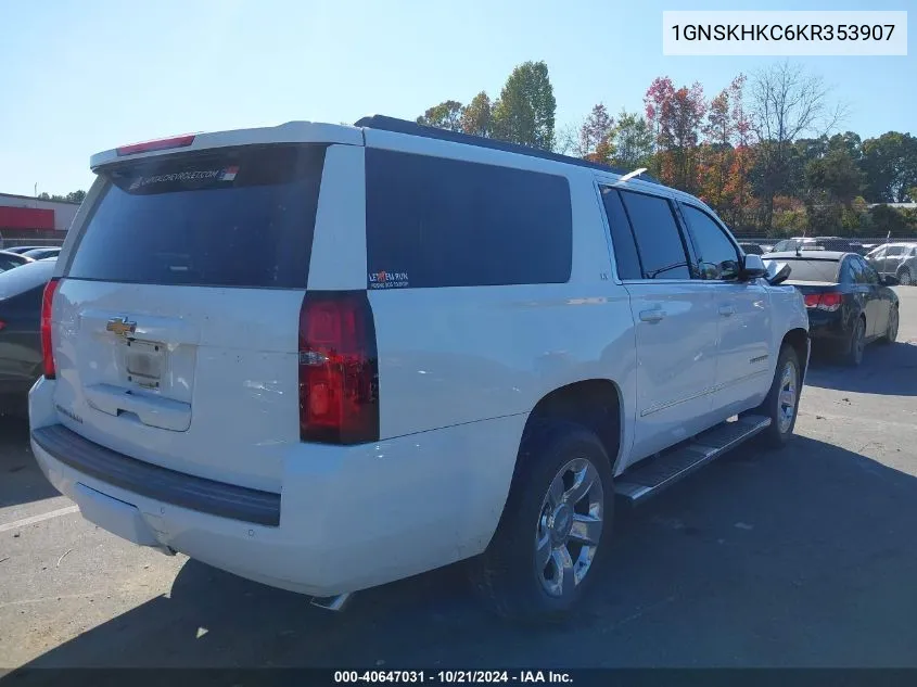 2019 Chevrolet Suburban K1500 Lt VIN: 1GNSKHKC6KR353907 Lot: 40647031