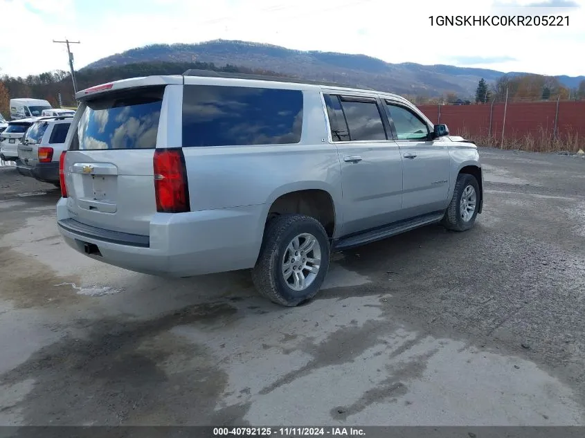 2019 Chevrolet Suburban Lt VIN: 1GNSKHKC0KR205221 Lot: 40792125