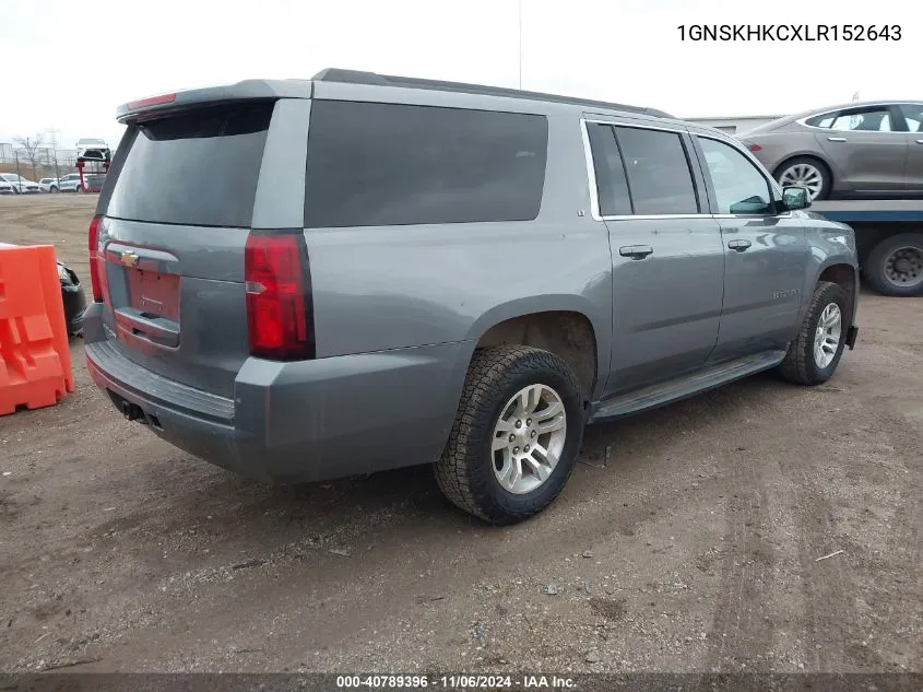 2020 Chevrolet Suburban 4Wd Lt VIN: 1GNSKHKCXLR152643 Lot: 40789396