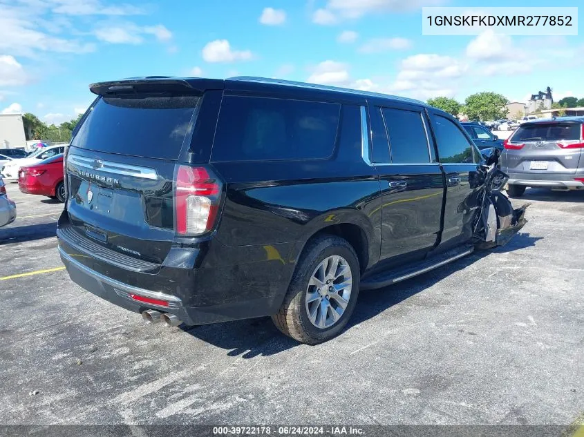 2021 Chevrolet Suburban 4Wd Premier VIN: 1GNSKFKDXMR277852 Lot: 39722178