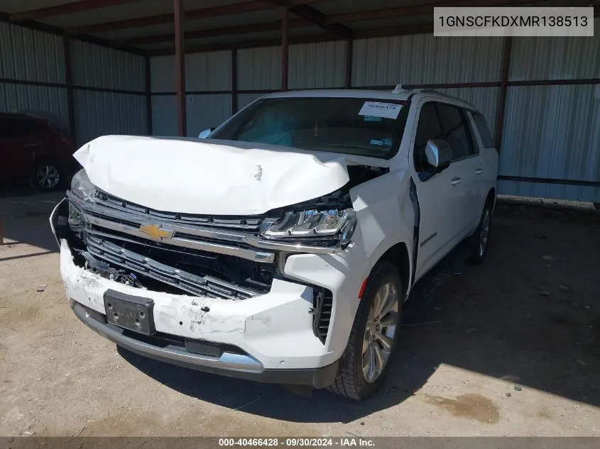 2021 Chevrolet Suburban C1500 Premier VIN: 1GNSCFKDXMR138513 Lot: 40466428