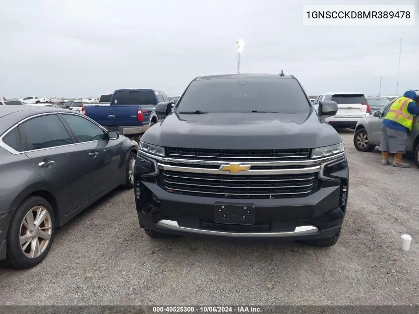 2021 Chevrolet Suburban C1500 Lt VIN: 1GNSCCKD8MR389478 Lot: 40525308