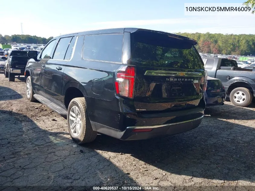 2021 Chevrolet Suburban 4Wd Lt VIN: 1GNSKCKD5MMR46009 Lot: 40620537