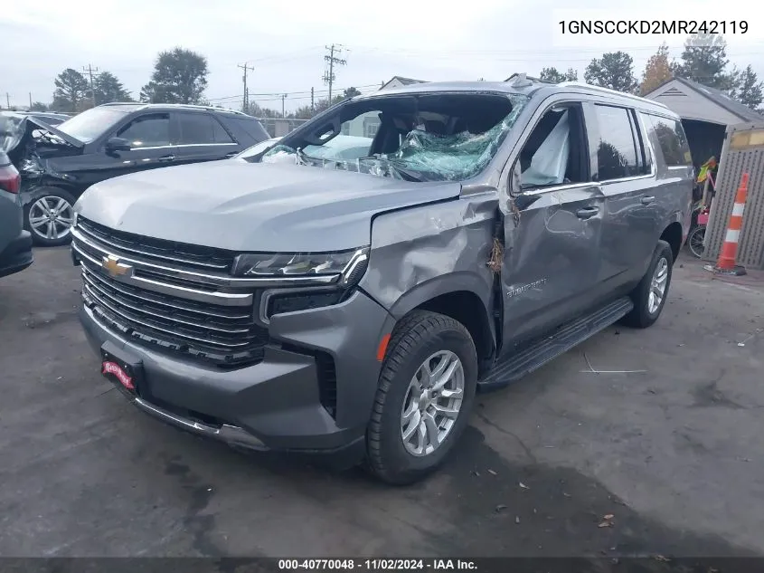 2021 Chevrolet Suburban 2Wd Lt VIN: 1GNSCCKD2MR242119 Lot: 40770048