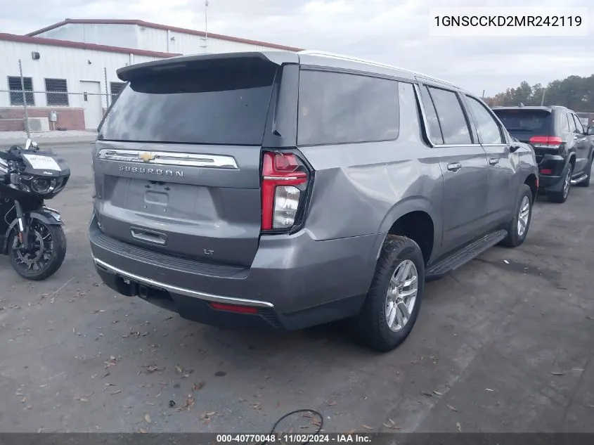 2021 Chevrolet Suburban 2Wd Lt VIN: 1GNSCCKD2MR242119 Lot: 40770048