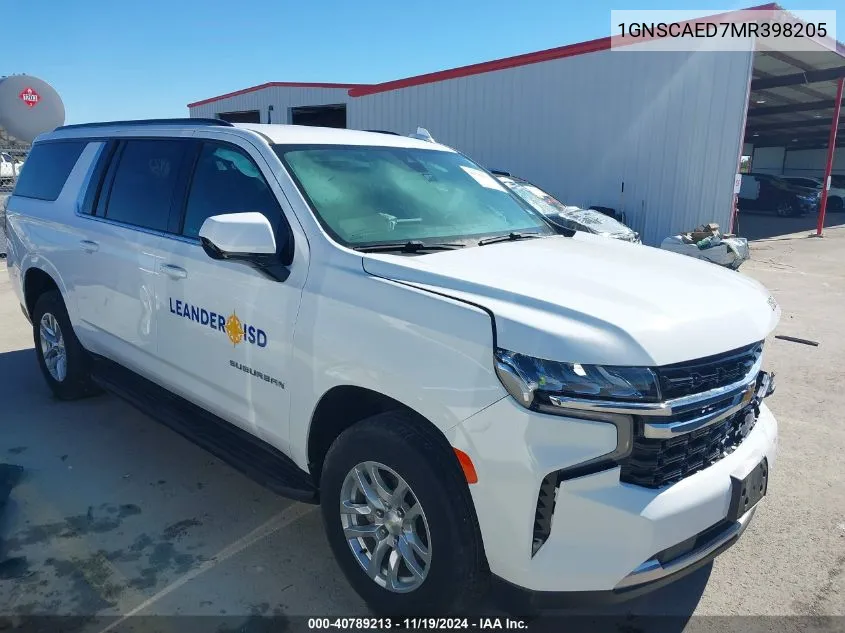 2021 Chevrolet Suburban 2Wd Commercial Fleet VIN: 1GNSCAED7MR398205 Lot: 40789213