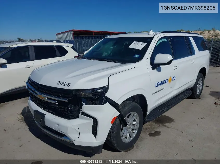 2021 Chevrolet Suburban 2Wd Commercial Fleet VIN: 1GNSCAED7MR398205 Lot: 40789213