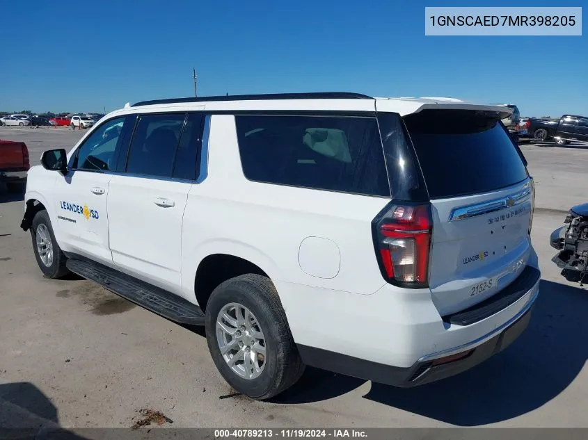 2021 Chevrolet Suburban 2Wd Commercial Fleet VIN: 1GNSCAED7MR398205 Lot: 40789213