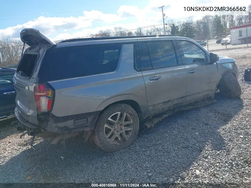 2021 Chevrolet Suburban 4Wd Z71 VIN: 1GNSKDKD2MR366562 Lot: 40815968