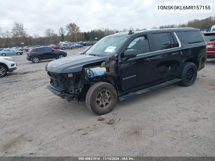 2021 Chevrolet Suburban 4Wd High Country VIN: 1GNSKGKL6MR157155 Lot: 40831014