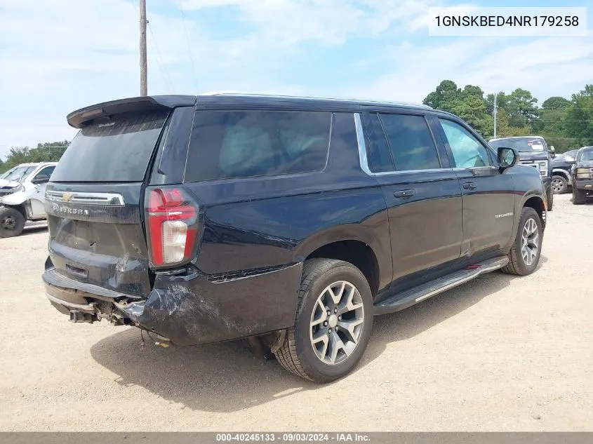 2022 Chevrolet Suburban 4Wd Ls VIN: 1GNSKBED4NR179258 Lot: 40245133