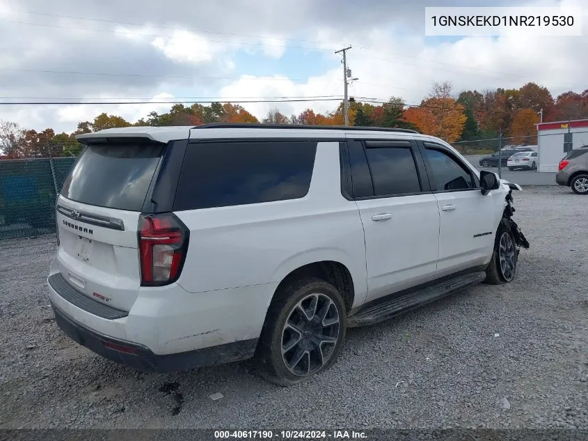 2022 Chevrolet Suburban K1500 Rst VIN: 1GNSKEKD1NR219530 Lot: 40617190