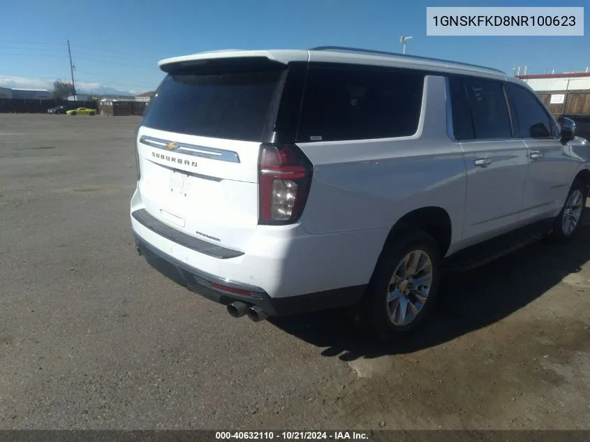 2022 Chevrolet Suburban 4Wd Premier VIN: 1GNSKFKD8NR100623 Lot: 40632110