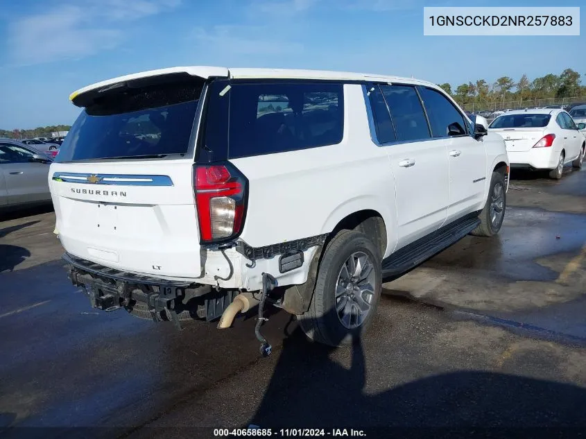 2022 Chevrolet Suburban 2Wd Lt VIN: 1GNSCCKD2NR257883 Lot: 40658685