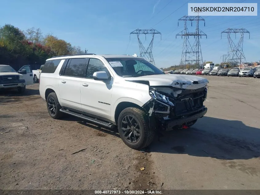 2022 Chevrolet Suburban 4Wd Z71 VIN: 1GNSKDKD2NR204710 Lot: 40727973