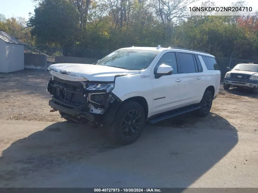 2022 Chevrolet Suburban 4Wd Z71 VIN: 1GNSKDKD2NR204710 Lot: 40727973