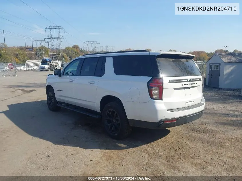 2022 Chevrolet Suburban 4Wd Z71 VIN: 1GNSKDKD2NR204710 Lot: 40727973