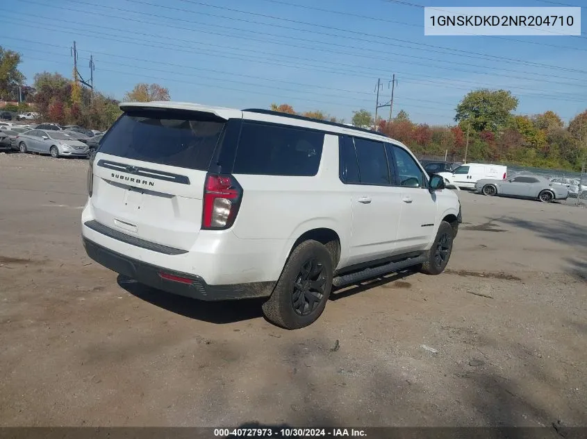 2022 Chevrolet Suburban 4Wd Z71 VIN: 1GNSKDKD2NR204710 Lot: 40727973