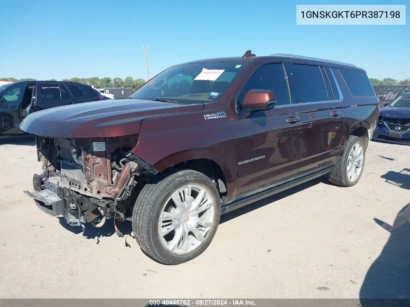 2023 Chevrolet Suburban 4Wd High Country VIN: 1GNSKGKT6PR387198 Lot: 40445762