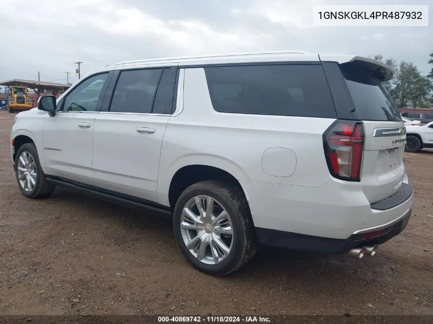 2023 Chevrolet Suburban 4Wd High Country VIN: 1GNSKGKL4PR487932 Lot: 40869742