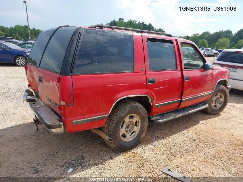 1996 Chevrolet Tahoe K1500 VIN: 1GNEK13R5TJ361908 Lot: 39911908