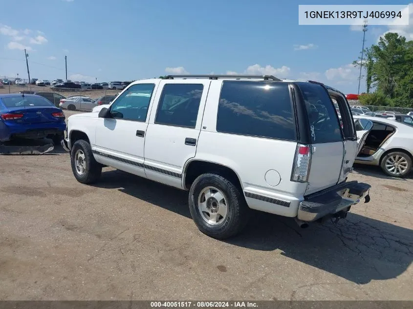 1996 Chevrolet Tahoe K1500 VIN: 1GNEK13R9TJ406994 Lot: 40051517