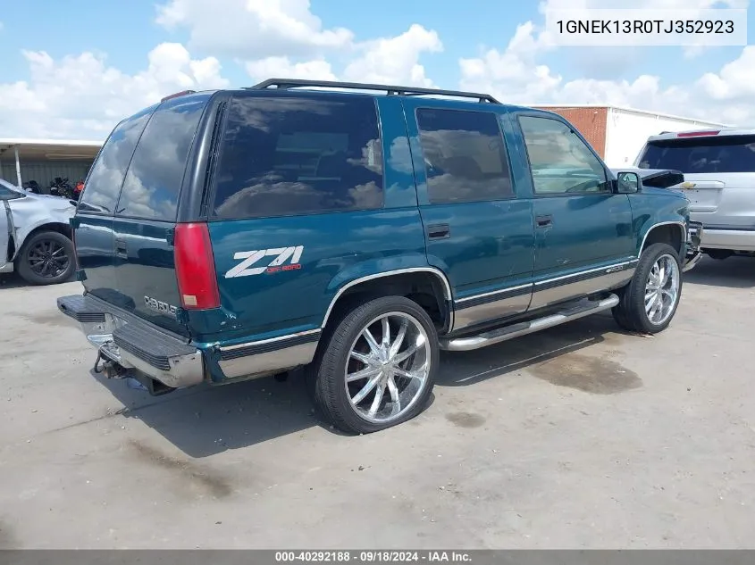 1996 Chevrolet Tahoe K1500 VIN: 1GNEK13R0TJ352923 Lot: 40292188