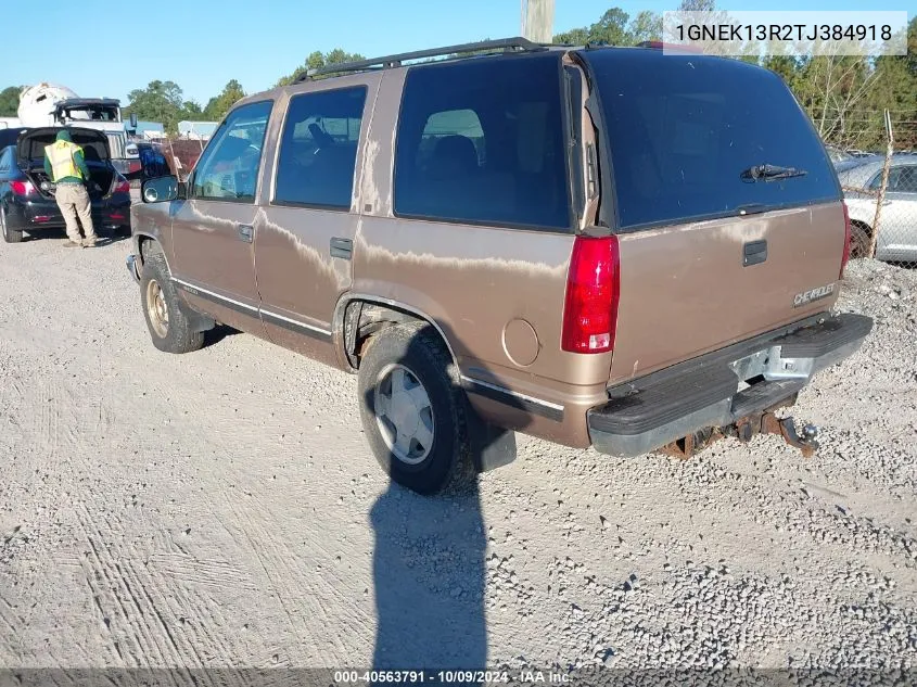 1996 Chevrolet Tahoe K1500 VIN: 1GNEK13R2TJ384918 Lot: 40563791