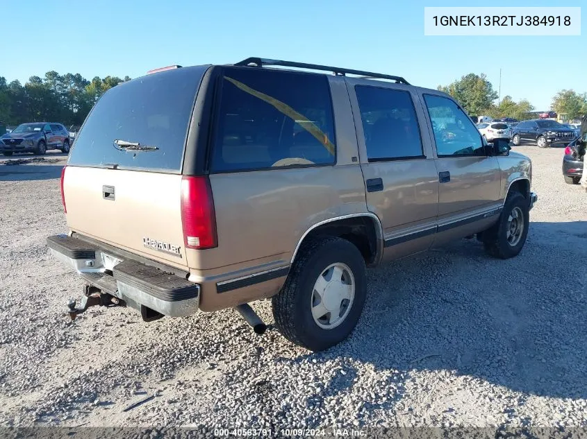 1996 Chevrolet Tahoe K1500 VIN: 1GNEK13R2TJ384918 Lot: 40563791