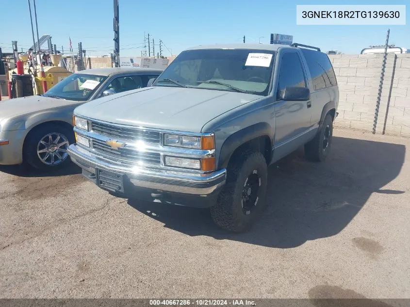 1996 Chevrolet Tahoe K1500 VIN: 3GNEK18R2TG139630 Lot: 40667286