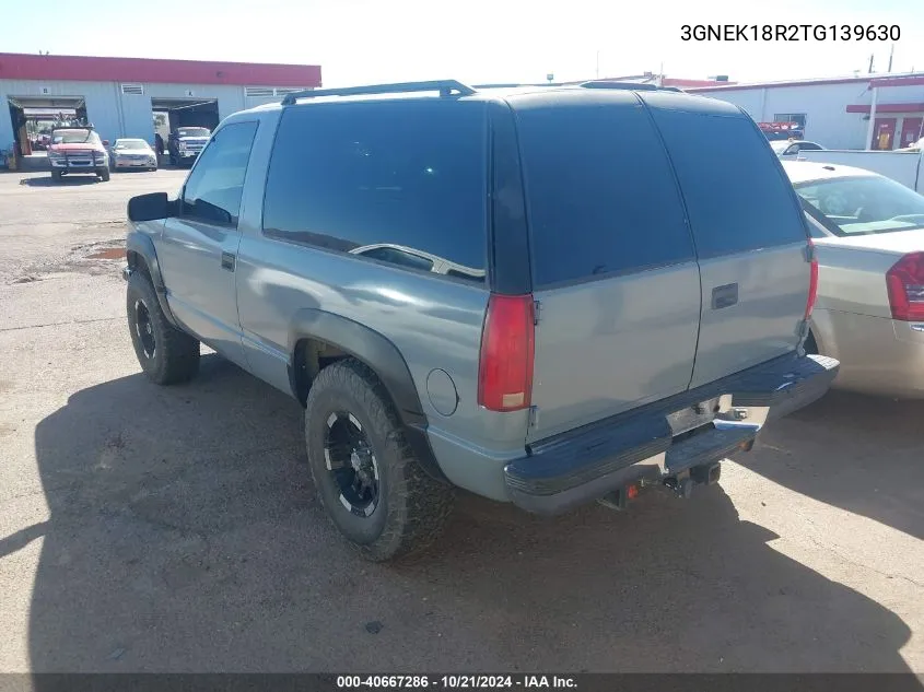 1996 Chevrolet Tahoe K1500 VIN: 3GNEK18R2TG139630 Lot: 40667286