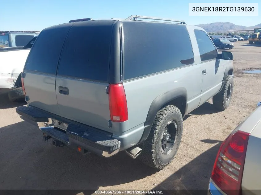 1996 Chevrolet Tahoe K1500 VIN: 3GNEK18R2TG139630 Lot: 40667286