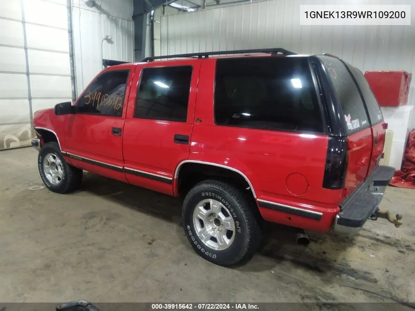 1998 Chevrolet Tahoe Ls VIN: 1GNEK13R9WR109200 Lot: 39915642