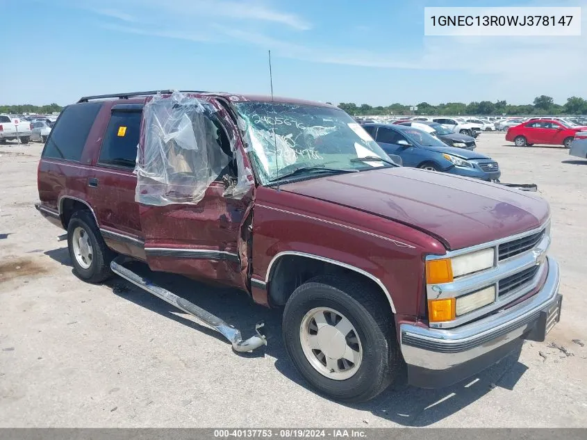 1998 Chevrolet Tahoe Ls VIN: 1GNEC13R0WJ378147 Lot: 40137753