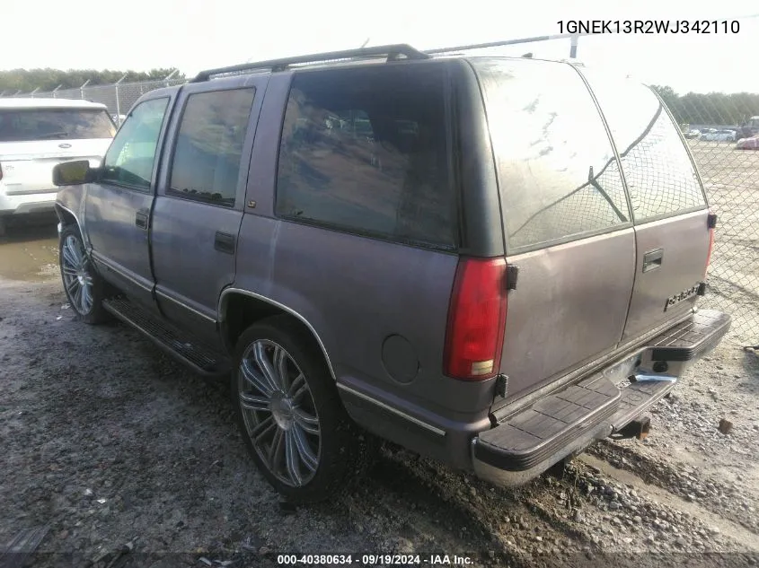 1998 Chevrolet Tahoe Ls VIN: 1GNEK13R2WJ342110 Lot: 40380634