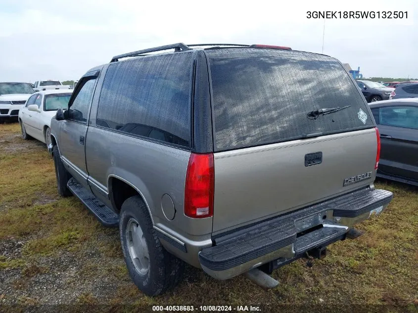 1998 Chevrolet Tahoe K1500 VIN: 3GNEK18R5WG132501 Lot: 40538683