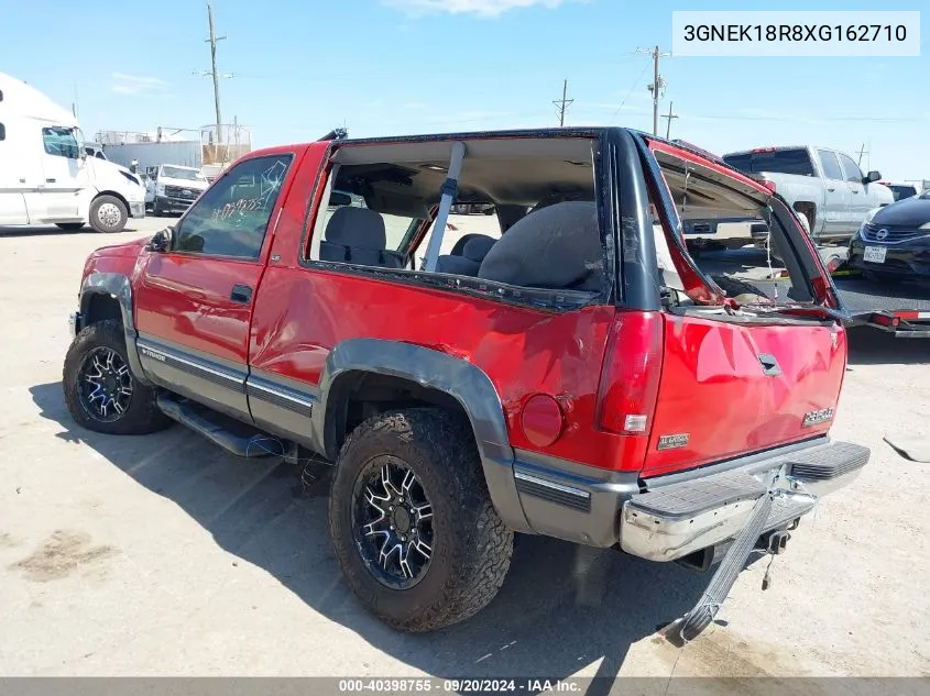 1999 Chevrolet Tahoe VIN: 3GNEK18R8XG162710 Lot: 40398755